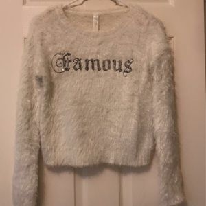 Furry White Winter Sweater for Kids